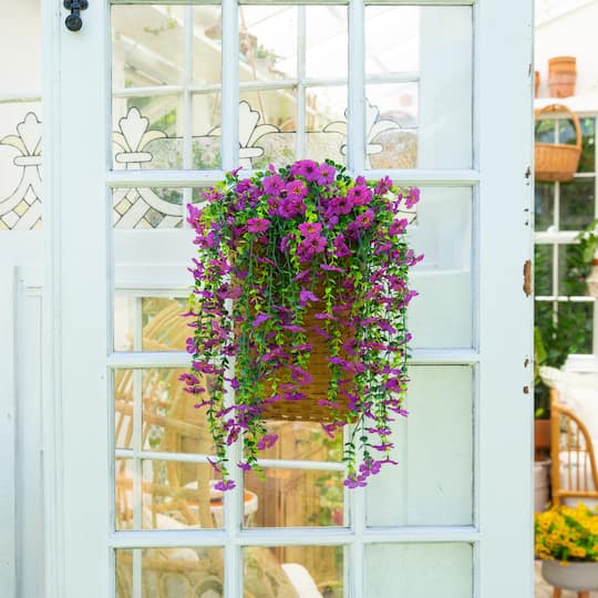 30" UV Resistant Artificial Daisy Hanging Bushes